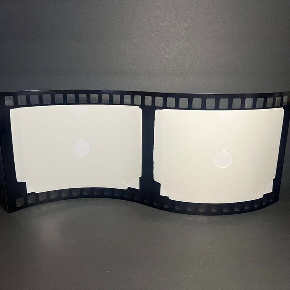 NIB Black Glass Double Photo Frame Curved Film Strip Picture Holder 7 x 16.25" - Picture 6 of 7